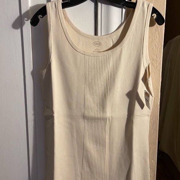 Talbots Beige Ribbed Cotton Tank - Picture 2 of 3